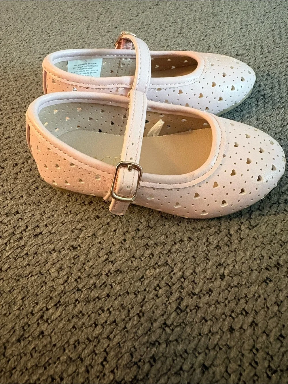 The Children’s Place Blush Pink Heart-Cut Mary Jane Girls Shoes